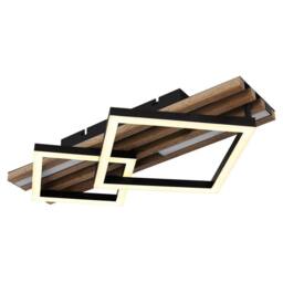 Netlighting Obrien 48x31cm Semi Flush Ceiling Light Matt Black 2x LED 3000K - Size: 48x31 cm - thumbnail 5