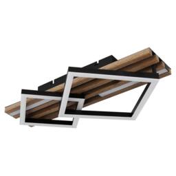 Netlighting Obrien 48x31cm Semi Flush Ceiling Light Matt Black 2x LED 3000K - Size: 48x31 cm - thumbnail 2