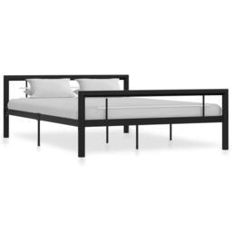 Berkfield Home Elegant Bed Frame Black & White Metal 120x200 cm - Size: Small Double - thumbnail 2