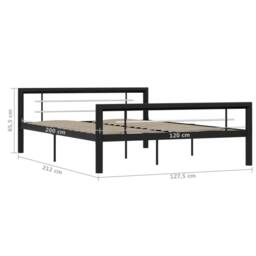 Berkfield Home Elegant Bed Frame Black & White Metal 120x200 cm - Size: Small Double - thumbnail 6