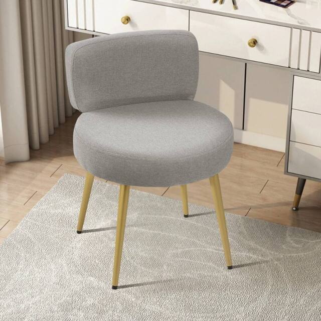 KORVIXA Vanity Stool Dressing Table Chair Bedroom in Grey - Size: 100 cm - image 1