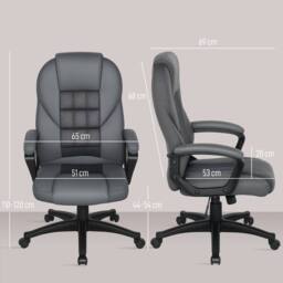 KORVIXA Charcoal Grey High Back Executive Office Chair - Size: 100 cm - thumbnail 2