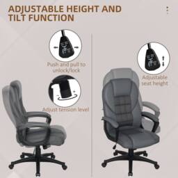 KORVIXA Charcoal Grey High Back Executive Office Chair - Size: 100 cm - thumbnail 3