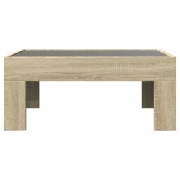 Berkfield Home Coffee Table with Infinity LED Sonoma Oak 70x50x30 cm in Brown - Size: 70 x 50 x 30 cm - thumbnail 6