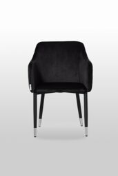 Life Interiors Single Verona Velvet Dining Chair with Quilted Back & Black Legs - Modern Accent Chair with Silver Foot Caps - thumbnail 2