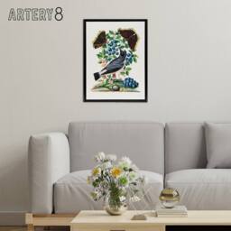 "Artery8 Northern Wheatear & Mourning Cloak Bolton Black Framed Canvas Art - Size: W24"" x H32""" - thumbnail 3