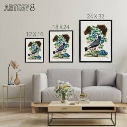 "Artery8 Northern Wheatear & Mourning Cloak Bolton Black Framed Canvas Art - Size: W24"" x H32""" - thumbnail 4