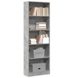 Berkfield Home Bookcase Concrete Grey 60x24x176 cm Engineered Wood - Size: 60 x 24 x 176 cm - thumbnail 1