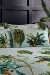 Paoletti Forsteriana Palms 100% Cotton Duvet Cover Set - Size: Double - thumbnail 5