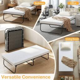 NESTLUNE Single Size Guest Bed with Breathable Fabric in Black - Size: Cot - thumbnail 6