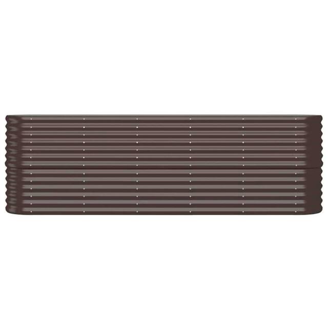 Berkfield Home Garden Raised Bed Powder-coated Steel 224x40x68 cm Brown - Size: 224 x 40 x 68 cm - image 1
