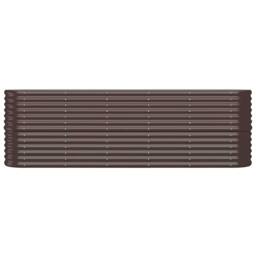 Berkfield Home Garden Raised Bed Powder-coated Steel 224x40x68 cm Brown - Size: 224 x 40 x 68 cm