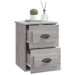 Berkfield Home Wall-mounted Bedside Cabinets 2 pcs Grey Sonoma 41.5x36x53cm - Size: 41.5x36x53 cm - thumbnail 6