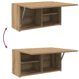 Berkfield Home Bathroom Wall Cabinet Artisan Oak 60x25x30 cm Engineered Wood in Brown - Size: 60 x 25 x 30 cm - thumbnail 9