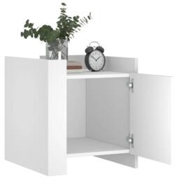 Berkfield Home Bedside Cabinet White 45x50x50 cm Engineered Wood - Size: 45 x 50 x 50 cm - thumbnail 3