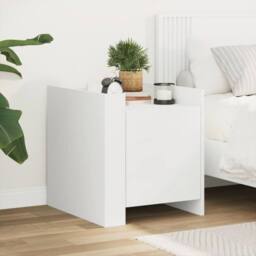 Berkfield Home Bedside Cabinet White 45x50x50 cm Engineered Wood - Size: 45 x 50 x 50 cm - thumbnail 2