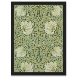 Artery8 William Morris Pimpernels Craft Pattern Design Artwork Framed Wall Art Print A4 in Black - thumbnail 1