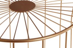 Orsina Geometric Design Set Of 2 Round Side Tables, Sleek Bed Side Table For Bedroom, Gold Finish Lounge Table - thumbnail 4