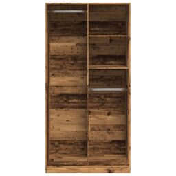 Berkfield Home Wardrobe Old Wood 100x50x200 cm Engineered Wood in Brown - Size: 100 x 50 x 200 cm - thumbnail 4