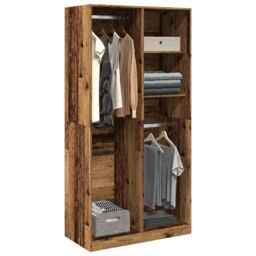 Berkfield Home Wardrobe Old Wood 100x50x200 cm Engineered Wood in Brown - Size: 100 x 50 x 200 cm - thumbnail 1