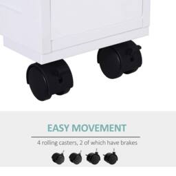 Wyld Haus Minbalu Narrow Rolling Bathroom Storage Unit 2 Drawers Wheels in White - thumbnail 5