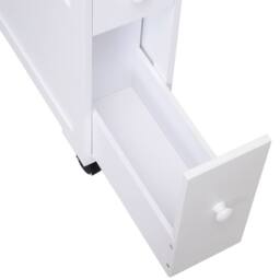 Wyld Haus Minbalu Narrow Rolling Bathroom Storage Unit 2 Drawers Wheels in White - thumbnail 9