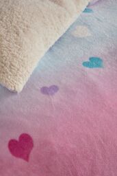 Bedlam 'Cosy Ombre Heart' Plush & Sherpa Reverse Duvet Cover Set - Size: Single - thumbnail 3