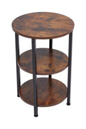 H&O Direct Vintage Wooden Side Table in Brown - thumbnail 3