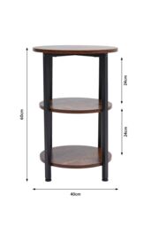 H&O Direct Vintage Wooden Side Table in Brown - thumbnail 6