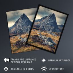 "Artery8 Tryfan Mountain Snowdonia Wales Peak Landscape Framed Art Print in Brown - Size: W12"" x H16""" - thumbnail 2
