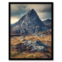 "Artery8 Tryfan Mountain Snowdonia Wales Peak Landscape Framed Art Print in Brown - Size: W12"" x H16""" - thumbnail 1