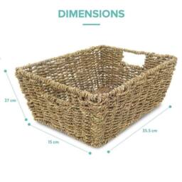 Kelvenix Seagrass Wicker Storage Basket Natural Woven Gift in Brown - thumbnail 2