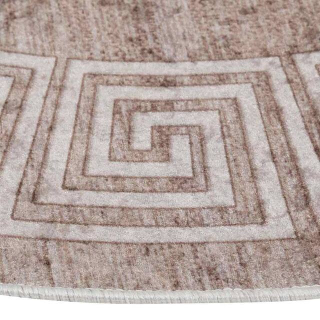 Berkfield Home Rug Washable 120 cm Beige Anti Slip - Size: 100 cm diameter - image 1