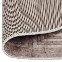 Berkfield Home Rug Washable 120 cm Beige Anti Slip - Size: 100 cm diameter - thumbnail 3