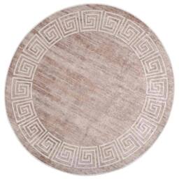 Berkfield Home Rug Washable 120 cm Beige Anti Slip - Size: 100 cm diameter - thumbnail 2