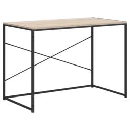 Berkfield Home Computer Desk Black & Oak 110x60x70 cm Engineered Wood in Brown - Size: 110 x 60 x 70 cm - thumbnail 2