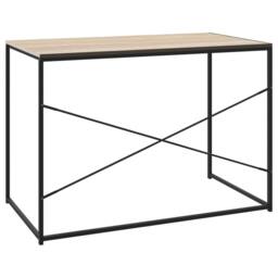 Berkfield Home Computer Desk Black & Oak 110x60x70 cm Engineered Wood in Brown - Size: 110 x 60 x 70 cm - thumbnail 5