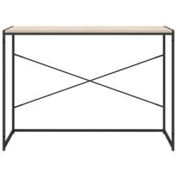 Berkfield Home Computer Desk Black & Oak 110x60x70 cm Engineered Wood in Brown - Size: 110 x 60 x 70 cm - thumbnail 3
