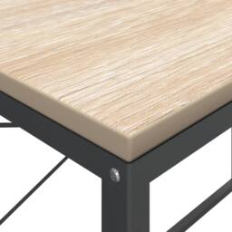 Berkfield Home Computer Desk Black & Oak 110x60x70 cm Engineered Wood in Brown - Size: 110 x 60 x 70 cm - thumbnail 6
