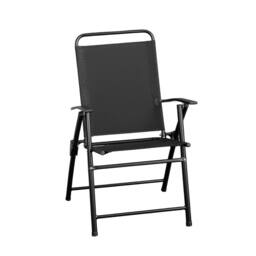 Samuel Alexander Outdoor Multi-Position Folding Garden Patio Single Chair in Black - thumbnail 6