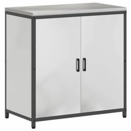 Berkfield Home Modern with Shelf with Storage with Door Adjustable 2 pcs Galvani in Silver - thumbnail 7