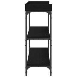 Berkfield Home Console Table Black Oak 100x30x80 cm Engineered Wood & Steel - Size: 100 x 30 x 80 cm - thumbnail 6