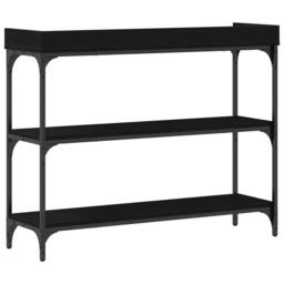 Berkfield Home Console Table Black Oak 100x30x80 cm Engineered Wood & Steel - Size: 100 x 30 x 80 cm - thumbnail 7