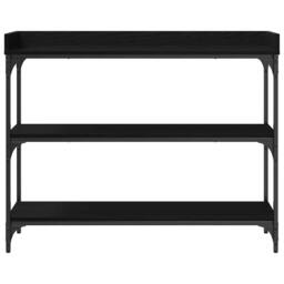 Berkfield Home Console Table Black Oak 100x30x80 cm Engineered Wood & Steel - Size: 100 x 30 x 80 cm - thumbnail 5