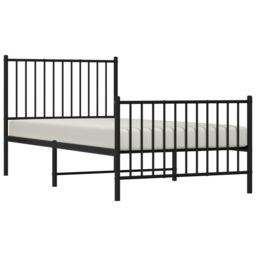 Berkfield Home Metal Bed Frame with Headboard & Footboard Black 90x190 cm Single - thumbnail 3