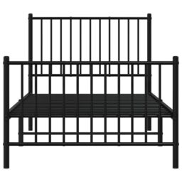 Berkfield Home Metal Bed Frame with Headboard & Footboard Black 90x190 cm Single - thumbnail 5