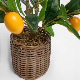 OHS Lemon Tree Artificial Plant Potted New Home Flat Decor Leaves Pot in Bright Yellow - thumbnail 6