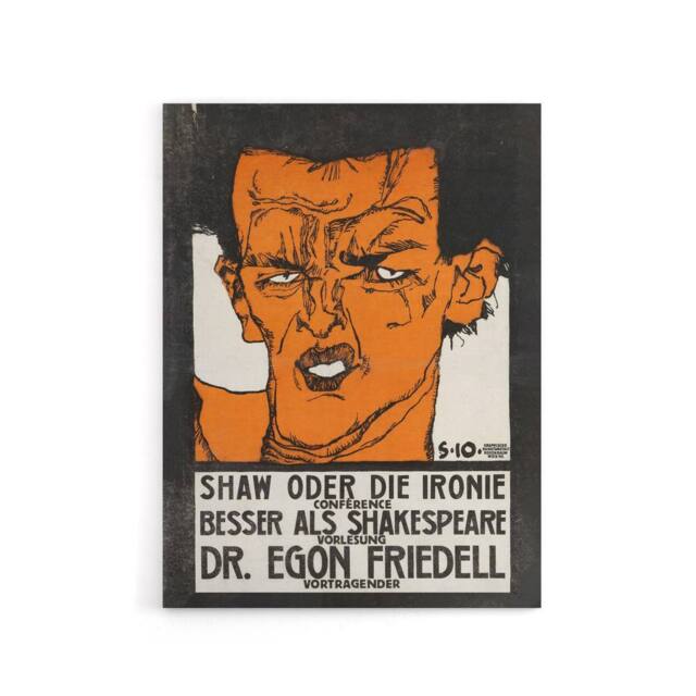 "Artery8 Shaw or Irony Conference Poster Canvas Wall Art Print Schiele in Orange - Size: W18"" x H24""" - image 1