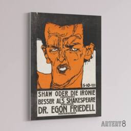 "Artery8 Shaw or Irony Conference Poster Canvas Wall Art Print Schiele in Orange - Size: W18"" x H24""" - thumbnail 2