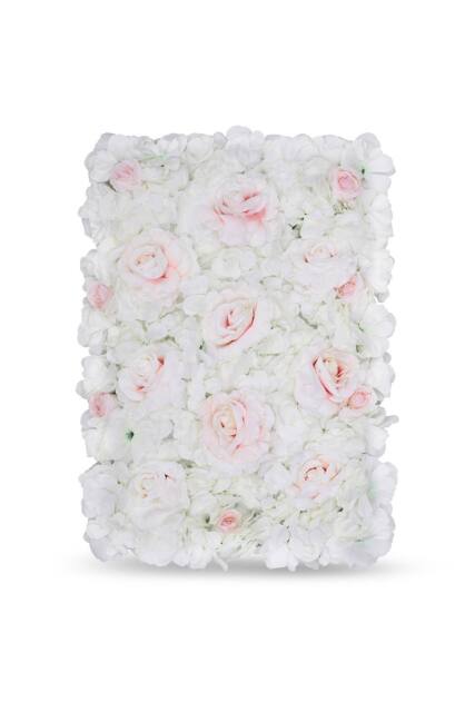 Neel Blue Artificial Flowers Wall Panels DIY Fake Flower Wall - 60cm x 40cm in Off-White - Size: 60 cm x 40 cm - image 1